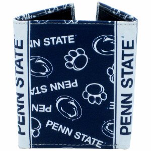 tri-fold wallet with repeating Penn State, Athletic Logo, and Paw